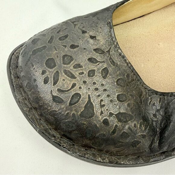 Alegria Paloma 845 TREASURE Bronze Black Textured Floral Slip On Mary Jane Clogs - Picture 15 of 16
